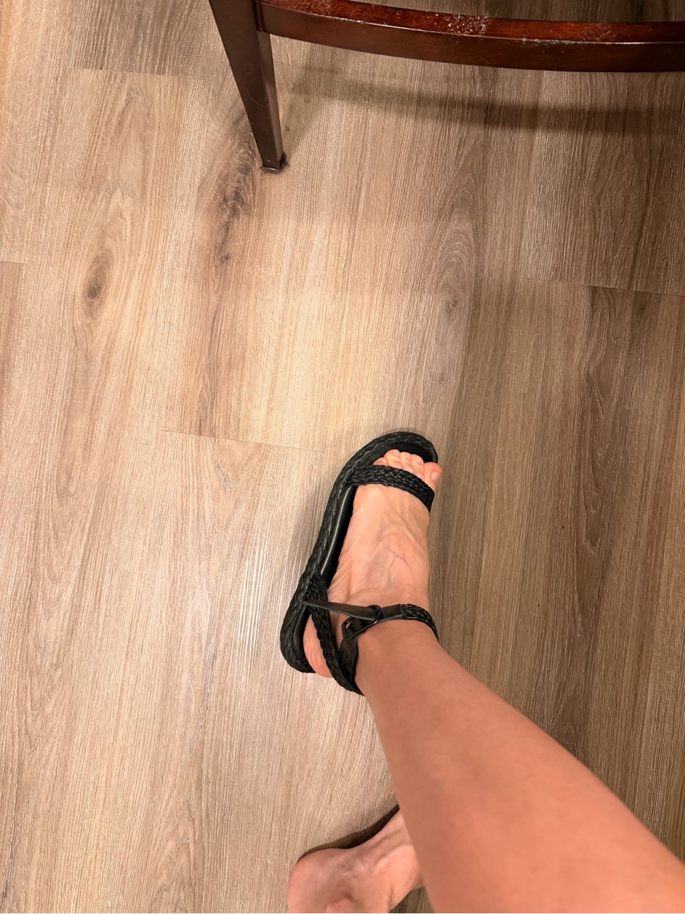 Massimo Dutti Black Braided Leather Slide Sandals